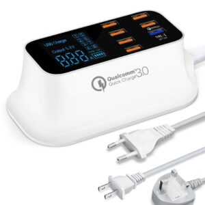 8 port fast charge USB charging station with LED display