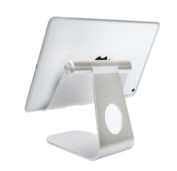 Adjustable aluminum tablet and phone stand for desk use
