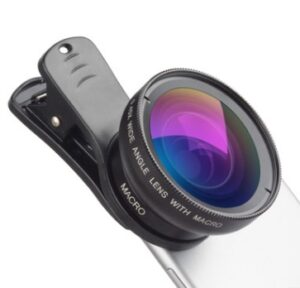 2 in 1 phone camera lens kit with wide angle and macro lens