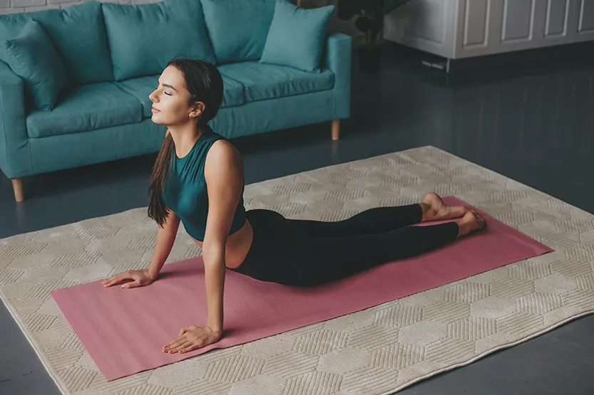 Exercise mat for home workouts and stretching