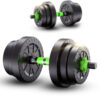 Adjustable detachable dumbbell set for home strength training