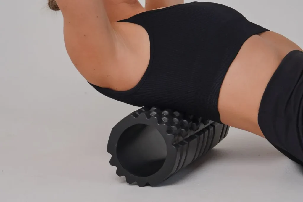 Foam roller used for muscle recovery and flexibility training